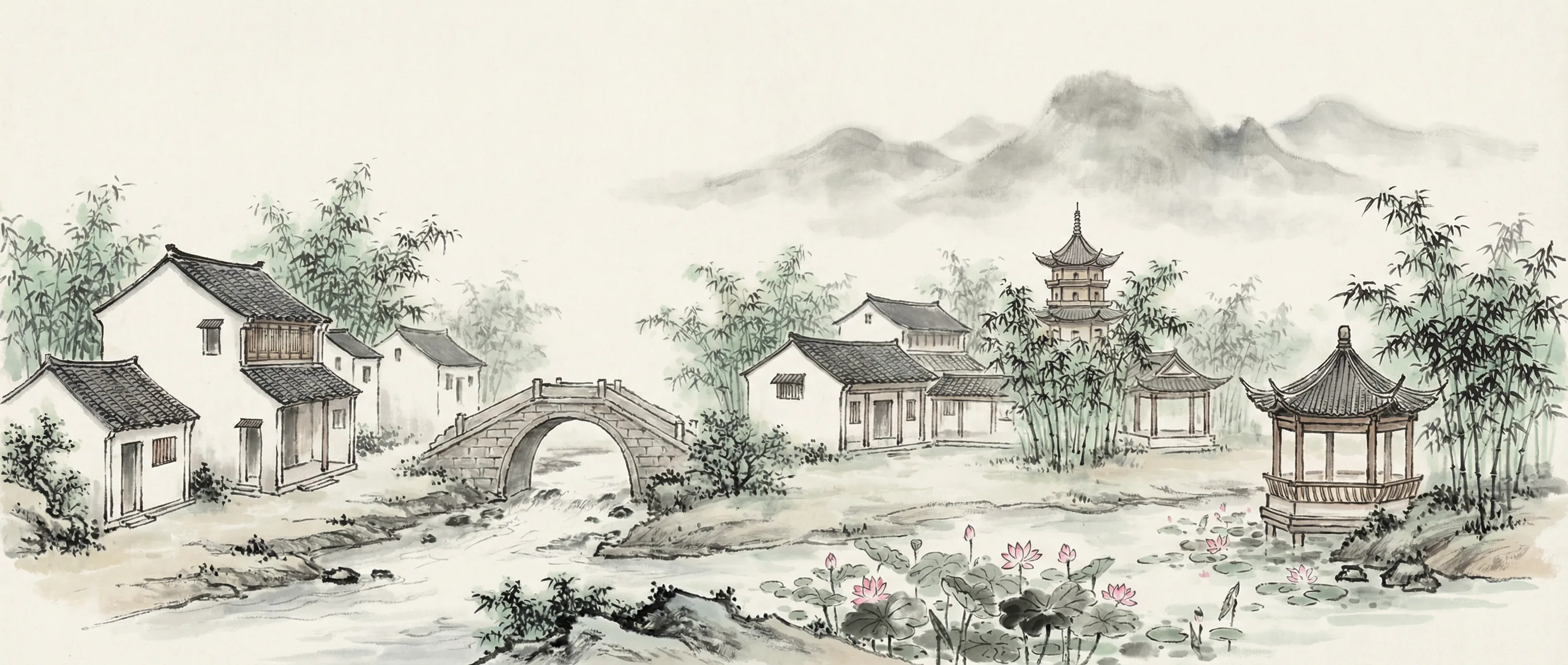 ky棋牌江南园林水墨长卷背景
